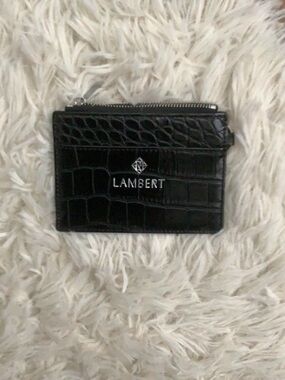 Black Croc-Embossed Card & Key Holder